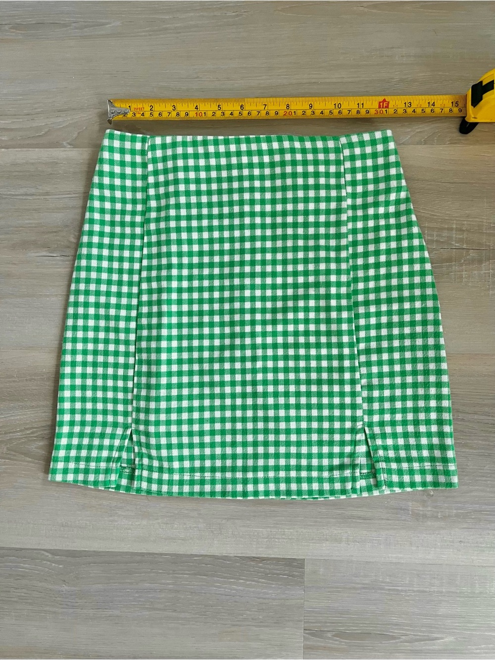Gingham Mini Skirt 🍏  green with front slits - 90s Clueless and Mean Girls